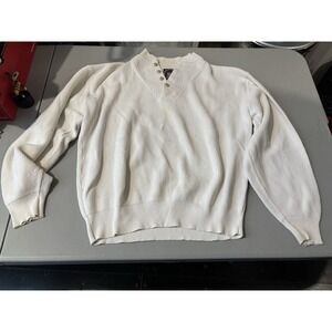 Alps Fine Apparel For Men, Quarter Button Pullover, USA,‎ XLarge, Off White